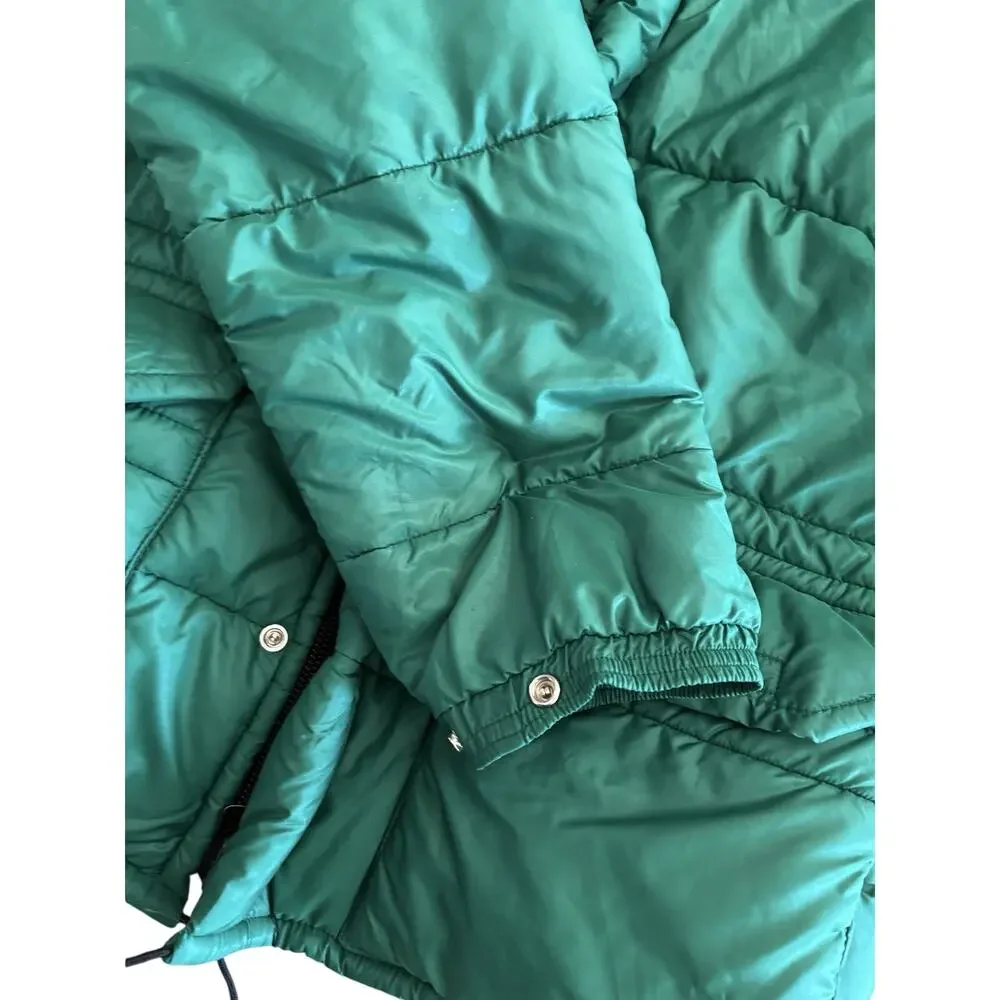 Vintage Columbia Sportswear Co Green Puffer Jacket Mens Medium Snap Zip Coat
